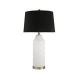 Sagebrook Home Ceramic 29`` Cylinder Table Lamp, White