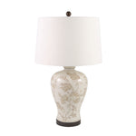 Sagebrook Home 50227 30" Ceramic Floral Ginger Table Lamp, Ivory