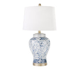 Sagebrook Home 50228-01 27" Ceramic Ginger Jar Table Lamp, Blue/White