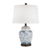 Sagebrook Home Ceramic 24`` Ginger Jar Table Lamp, Blue/White