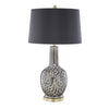 Sagebrook Home Ceramic 31`` Embossed Floral Table Lamp, Gray