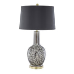 Sagebrook Home Ceramic 31`` Embossed Floral Table Lamp, Gray