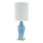 Sagebrook Home Ceramic 38`` Temple Jar Table Lamp, Light Blue
