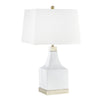 Sagebrook Home 50279 30" Ceramic Square Base Table lamp, White