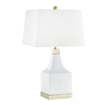Sagebrook Home 50279 30" Ceramic Square Base Table lamp, White
