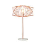 Sagebrook Home 50293 28" Metal Table Lamp with Cage Shade, Rose Gold