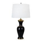 Sagebrook Home Ceramic 33`` Table Lamp, Black/Gold