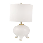 Sagebrook Home Ceramic 24`` Footed Table Lamp,White
