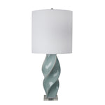 Sagebrook Home Ceramic 38`` Twist Table Lamp, Mint Blue