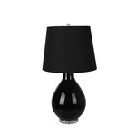 Sagebrook Home Glass 35`` Table Lamp W/ Crystal Base, Black