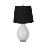 Sagebrook Home Glass 35`` Table Lamp W/ Crystal Base, White