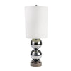 Sagebrook Home Glass 36`` Double Ball Table Lamp, Silver