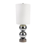 Sagebrook Home Glass 36`` Double Ball Table Lamp, Silver