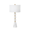 Sagebrook Home 50313-01 35" Marble 3 Ball Cone Base Table Lamp, White/Gold