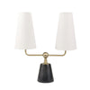 Sagebrook Home 50319 23" Marble/Metal Twin Light Table Lamp, Black/Gold