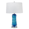 Sagebrook Home Glass 25`` Swirl Table Lamp, Turquoise Blue