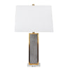 Sagebrook Home 50324 29" Metal Table Lamp On Crystal base, Gray/Gold
