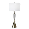 Sagebrook Home Glass/Metal 39`` Cone Table Lamp, Clear/Brass Gold