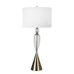 Sagebrook Home Glass/Metal 39`` Cone Table Lamp, Clear/Brass Gold