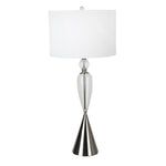 Sagebrook Home 50329-02 39" Glass/Metal Cone Table Lamp, Clear/Silver