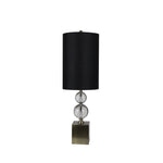 Sagebrook Home Crystal/Metal 37`` Double Ball Table Lamp, Clear/Br