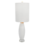 Sagebrook Home Ceramic 43`` Table Lamp W/Crystal Base, White