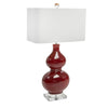 Sagebrook Home Ceramic 33`` Table Lamp W/ Crystal Base, Red