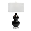 Sagebrook Home Ceramic 33`` Table Lamp W/ Crystal Base, Black
