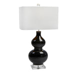 Sagebrook Home Ceramic 33`` Table Lamp W/ Crystal Base, Black
