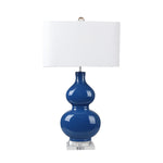 Sagebrook Home Ceramic 33`` Table Lamp W/ Crystal Base, Blue