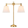 Sagebrook Home Metal 31`` Library Twin Shade Table Lamp, Gold - Kd