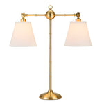 Sagebrook Home Metal 31`` Library Twin Shade Table Lamp, Gold - Kd