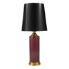 Sagebrook Home Glass 35`` Cylinder Table Lamp,Burgundy