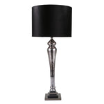 Sagebrook Home 50388 37" Glass Pillar Table Lamp, Mercury Black