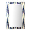 Two's Company 50402 Eye-Catching Chevron Indigo Bone Wall Mirror