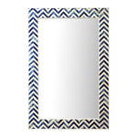 Two's Company 50402 Eye-Catching Chevron Indigo Bone Wall Mirror