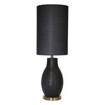 Sagebrook Home Ceramic 35`` Swirl Base Table Lamp, Black