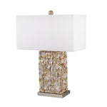 Sagebrook Home Ceramic 25`` Abalone Shell Table Lamp, Beige