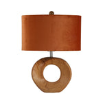 Sagebrook Home Ceramic 22`` Wood Look Table Lamp, Orange