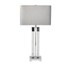 Sagebrook Home Marble 34`` Twin Column Table Lamp, White/Silver