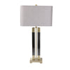 Sagebrook Home Marble 34`` Twin Column Table Lamp, Black/Gold