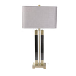 Sagebrook Home Marble 34`` Twin Column Table Lamp, Black/Gold