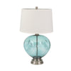 Sagebrook Home Glass 30`` Irregular Round Table Lamp, Turquoise Bl