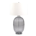 Sagebrook Home Glass 39`` Ribbed Table Lamp, Smoke Gray