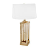 Sagebrook Home Stainless Steel 27`` Square Column Table Lamp, Gold
