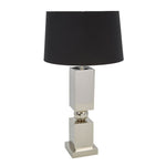 Sagebrook Home 50444 28" Stainless Steel Geometric table Lamp, Silver
