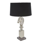 Sagebrook Home 50446 31" Stainless Steel Horse Headtable Lamp, Silver