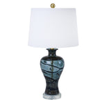 Sagebrook Home 50461 19" Glass Table Lamp, Blue Mix