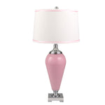 Sagebrook Home Glass 33`` Table Lamp, Pink/Silver