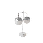 Sagebrook Home 50467-01 25" Metal Double Orb Table Lamp On Marble Base